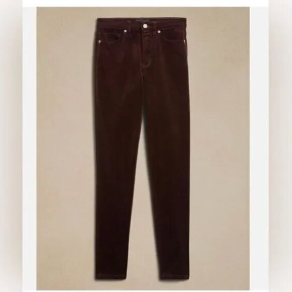 Banana Republic Brown High-Rise Skinny Ankle Stretch-Corduroy Pants Size 27 NWT - Picture 4 of 10